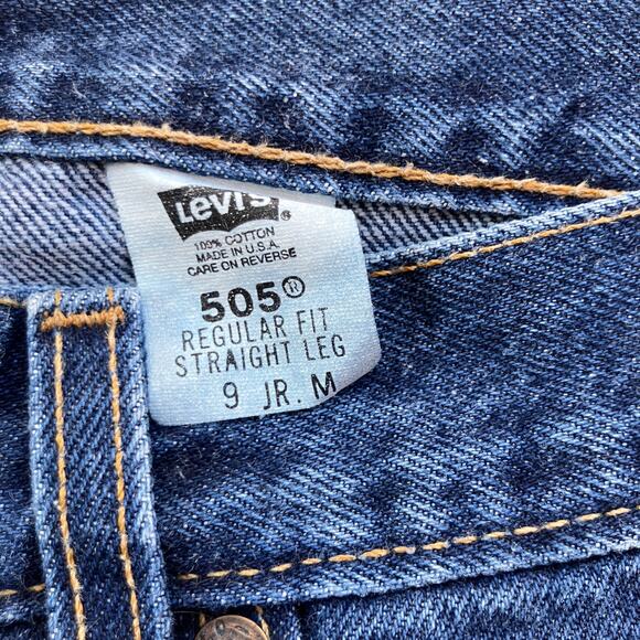 Vintage Y2K Levi’s 505 Straight Leg Jeans Size 9 JR M Blue Medium Wash Cotton - Picture 6 of 7